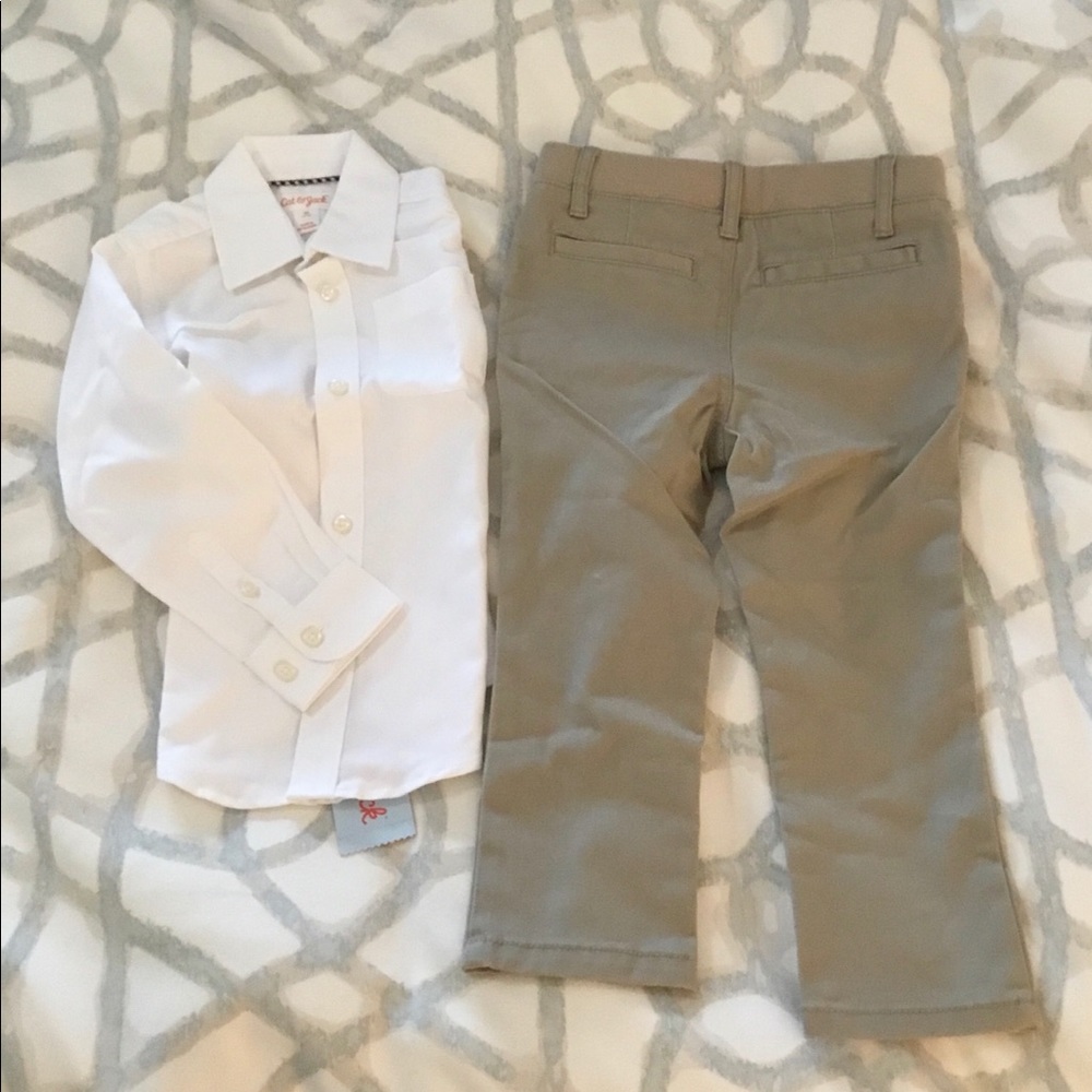 White boys dress shirt and khaki pants. NWT 3T